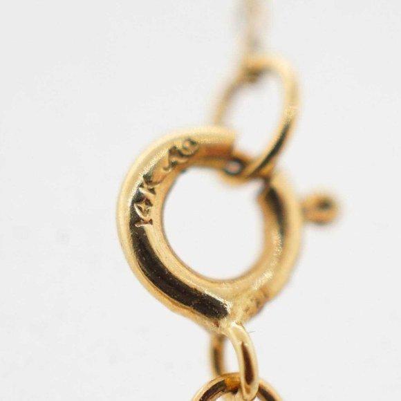 Estate Sale 14k Yellow Gold Globe Pendant Charm Necklace 18 Vintage Style USA - Picture 3 of 4